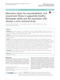 Pdf Normative Values For Musculoskeletal And Neuromotor