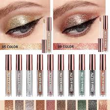 langray 10 colors liquid glitter eyeshadow makeup set metallic matte shimmer smokey eye looks waterproof long lasting