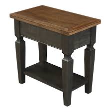 Vista Solid Wood Side Table In Hickory