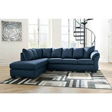 Darcy Blue Left Chaise Sectional By