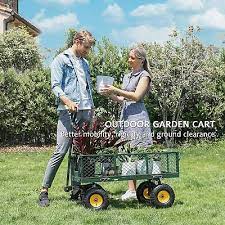 Heavy Duty Metal Green Garden Cart