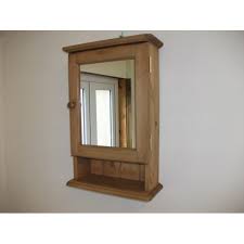 Pine Mirrored Bathroom Cabinet W37cm