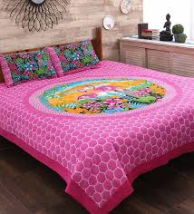 pink 100 cotton double size bed sheet