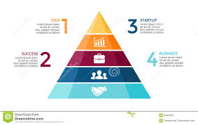 Vector Pyramid Up Arrows Infographic Diagram Chart