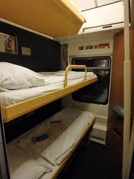 An outside cabin has windows looking out of the ship. European Sleepers Couchettes Explained