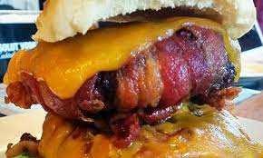 This Restaurant Stacks Two Bacon-Wrapped, Deep-Fried Patties Into One Burger