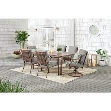 Hampton Bay Geneva 7 Piece Brown Wicker