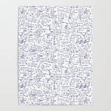 Physics Equations In Blue Pen Poster By