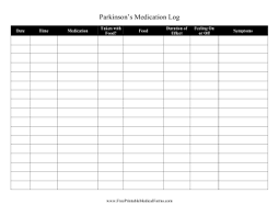 Printable Parkinsons Medication Schedule
