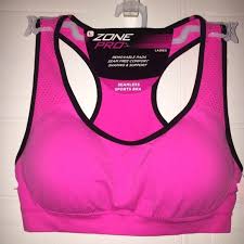Zone Pro Seamless Sports Bra Hot Pink Various Size Nwt