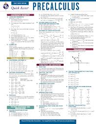 Precalculus Reas Quick Access Reference Chart