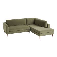 camile velvet right facing sectional sofa by world market