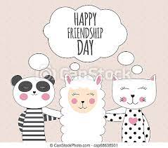 A good birthday desires for an exponent is sincere and shows love and appreciation. Little Cute Llama Panda And Cat Best Friend Concept Happy Friendship Day Illustration Canstock