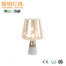 Modern Amber Glass Shade Stone Table