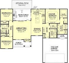 Farmhouse Style House Plan 3 Beds 2