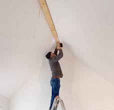 how to install vaulted ceiling beams