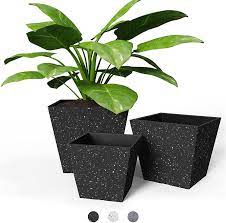 set of 3 large resin planters with