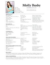 Theater Resume Template Microsoft Word Musical Theatre Acting Free