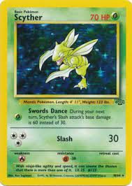 If heads, prevent all effects of attacks, including damage, done to this pokémon during your opponent's next turn. Amazon Com Pokemon Scyther 10 Jungle Holo Toys Games
