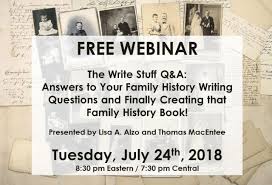 Free Webinar On Finally Creating That Family History Book