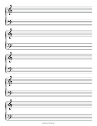 Stave Paper Large Printable Blank Bass Clef Staff Paper 12 Stave