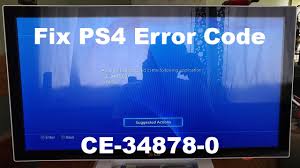 repair ps4 ce 34878 0 error code when