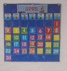 Details About Calendar Pocket Chart Classroom Or Home School