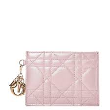 Christian dior long wallet cannage pinks leather 1413486. Christian Dior Metallic Lambskin Cannage Lady Dior Card Holder Pink 308294 Fashionphile