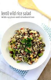 wild rice lentil salad with apples and