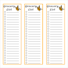 Awesome Trifold Grocery Checklist Template Sample Venocor
