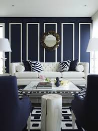 contemporary navy blue living room design