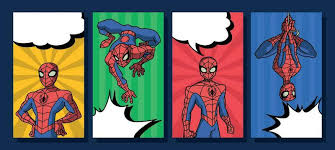 spiderman vector art icons and