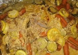 Reviewed by janet renee, ms, rd. Recipe Perfect Foil Wrapped Honey Mustard Pork Loin With Zucchini Squash And Baby Carrots