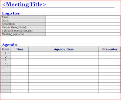 free meeting agenda templates