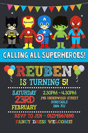 Personalised Superhero Party Invitations Envelopes Birthday