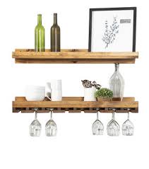 Wall Mounted Solid Wood Wine Glass Rack