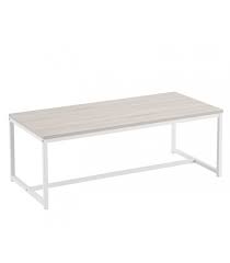 Coffee Table Wood White Mdf And White Metal