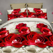 4 Pcs Cotton 3d Rose Bedding Sets Soft