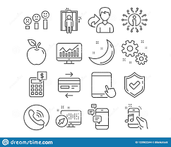 Tablet Pc Credit Card And Statistics Icons Customer
