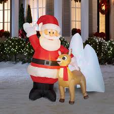 lighted rudolph christmas inflatable