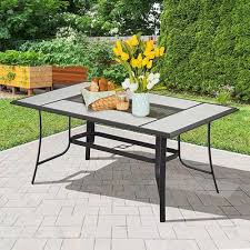 Outdoor Dining Table Metal Steel Table