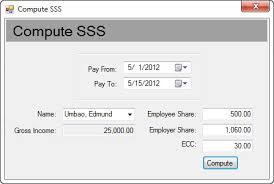 payroll system how to compute sss