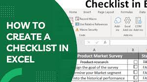 how to create a checklist in excel 4
