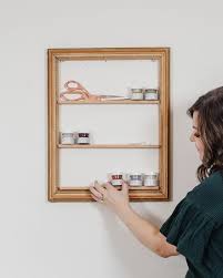 old picture frame into a shelf
