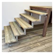 Deck Stairs Steel With 5 Steps In Pine