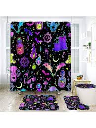 1pc purple bat patterned carpet shower