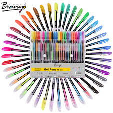 Us 9 02 35 Off Bianyo 48pcs Gel Pen Set Refills Metallic Pastel Neon Glitter Sketch Drawing Color Pen School Stationery Marker For Kids Gifts In Gel