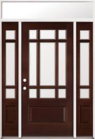 9 Lite Mahogany Prehung Wood Door Unit