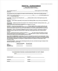 Free 7 Generic Rental Agreement Form Samples In Sample