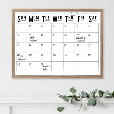 Planning Framed Dry Erase Calendar